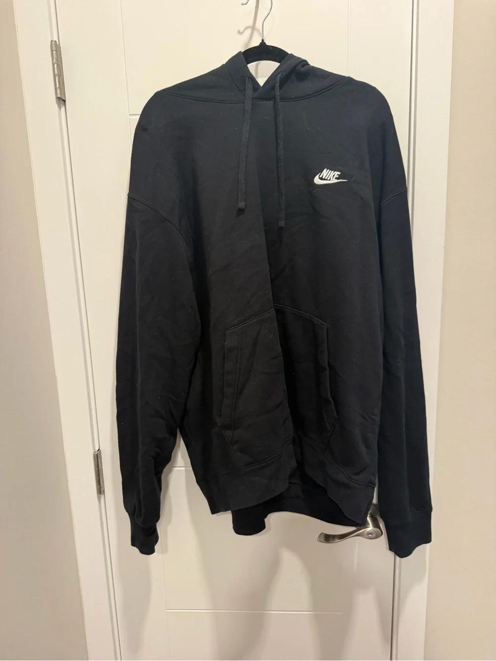 Nike Black Hoodie with White Swoosh